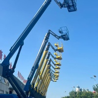 Plateforme élévatrice articulée hydraulique portable sur remorque, certifiée CE ISO, 12m 14m, type nacelle tractable