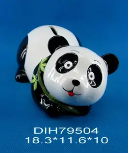 Handpainted seramik panda şekli para kutusu