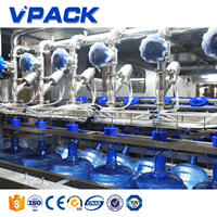 Ligne de production automatique de remplissage d'eau pure de 5 gallons/Machine de remplissage d'eau en bouteille de 5 gallons