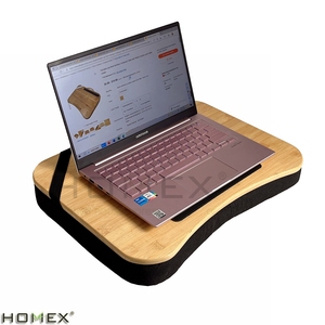 Bàn Làm Việc Bằng Tre Thiết Kế Mới 2022 Với Gối Cho Máy Tính Xách Tay Tích Hợp Khe Cắm Cho Máy Tính Bảng Hoặc Điện Thoại - Product Image 5