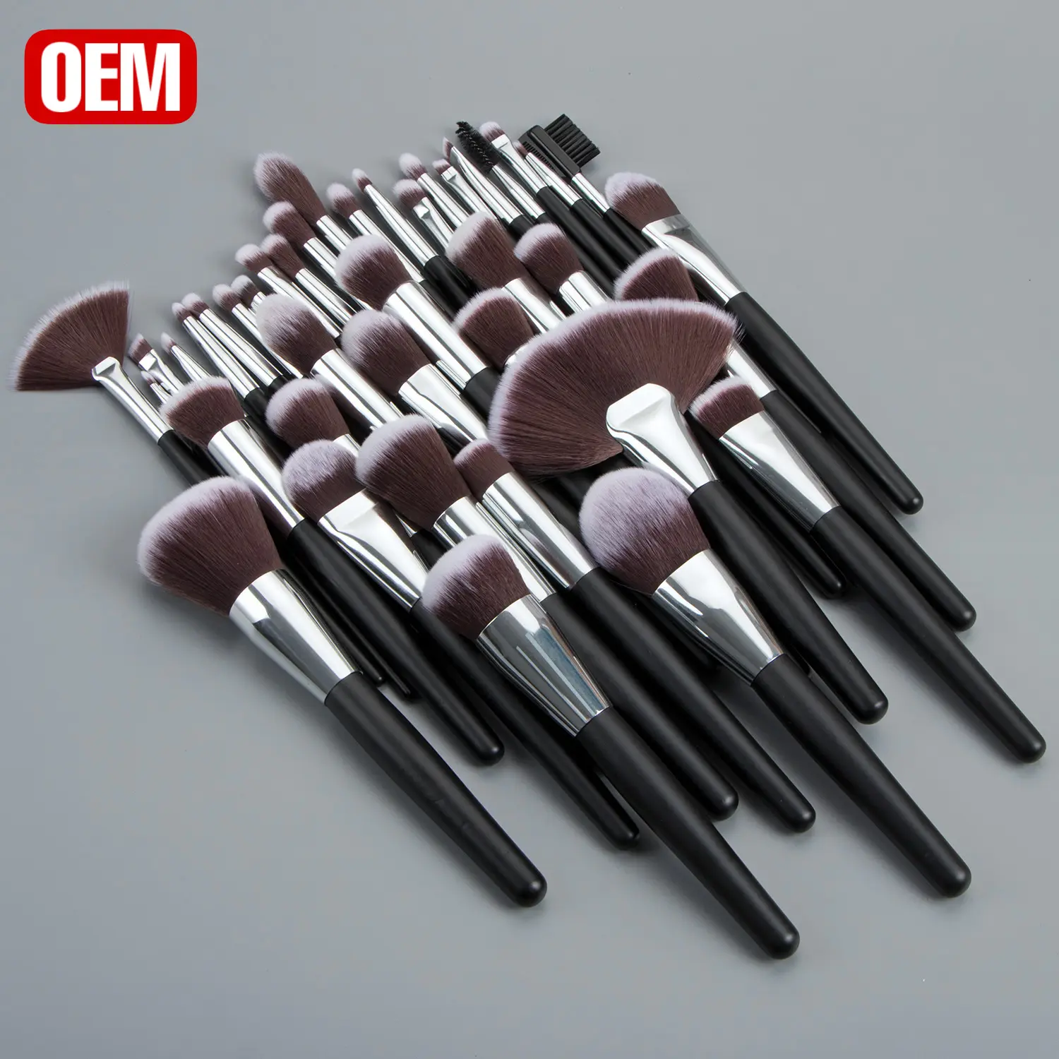 Best Selling Black White Everyday Use Make Up Face Eye Private Label 40 Piece Makeup Brushes Set