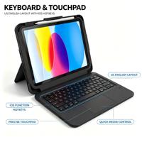 Clavier filaire Type-C pour iPad 10e génération 10,9'' A16, étui Plug & Play avec support réglable, pavé tactile, charge PD 30W, support pour stylet