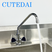 Best-seller mondial Expédition rapide Robinet d'évier de cuisine en laiton Poignées à double poignet avec bec rotatif pour salle de bain en stock