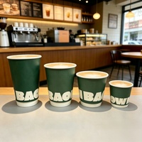 Nouveauté : Gobelets en papier jetables à double paroi avec revêtement PE double couche pour boissons froides et café, logo personnalisé imprimé, pour café