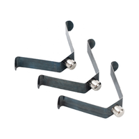 Clip à ressort en V plat à bouton simple ou double, en acier inoxydable nickelé, pour poteau de tente, tube de pagaie, avec verrouillage rapide
