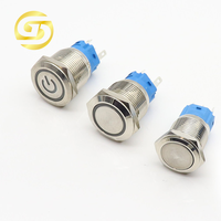 Interrupteur à bouton-poussoir de 16 mm avec LED et signal d'alimentation, interrupteur momentané métallique étanche à verrouillage automatique 3V 5V 6V 12V 24V 220V