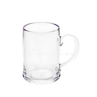 Mugs à bière en plastique transparent en gros, 420 ml et 340 ml, avec poignée, pour eau, jus, vin, whisky, cocktails