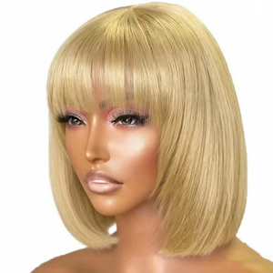 Pelucas estilo Bob al por mayor, baratas, con flequillo, esponjosas <span class=keywords><strong>y</strong></span> naturales, <span class=keywords><strong>de</strong></span> buena calidad para mujeres negras, precio al por mayor - Product Image 4