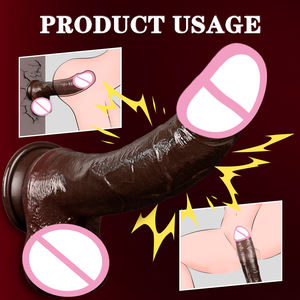 Dildo Silikon Realistis Besar Tebal Mirip Kulit Mainan Seks dengan Suction Cup Kuat Stimulasi Anal Vagina Handsfree Vibrator untuk Wanita - Product Image 3