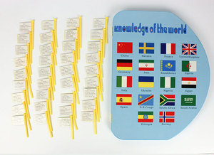 Banderas de Países del Mundo <span class=keywords><strong>para</strong></span> <span class=keywords><strong>Preescolar</strong></span>, Mapa <span class=keywords><strong>para</strong></span> Reconocer Geografía, Material Didáctico Estándar, Juguetes Educativos de Madera, Versión en Inglés - Product Image 2