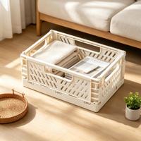Caisse de rangement pliable en plastique, empilable, portable, mini panier organisateur en plastique pour la maison, le bureau, la cuisine, le rangement des articles divers