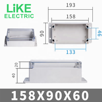 Boîte étanche transparente de type F 158x90x60 avec surveillance des oreilles, boîte de jonction étanche, boîte d'alimentation en plastique ABS, LiKE électrique