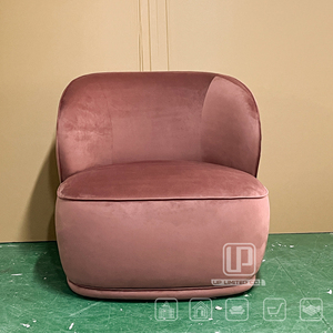 Sillón Individual de Balcón de Diseño Italiano en Terciopelo, Sillón Individual de Lujo Ligero para Sala de Estar - Product Image 1