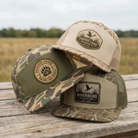 Gorra Trucker de 7 Paneles con Visera Plana y Bordado Personalizado de Alta Calidad, Gorra Trucker con Malla Trasera de Camuflaje Americano y Logotipo Personalizado