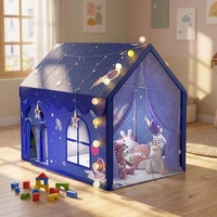 Casa de Juegos Infantil de Poliéster para Interiores, 105*160*128cm, Resistente, con 3 Puertas, Espacio de Juego para Padres e Hijos, Tienda de Campaña para Dormir