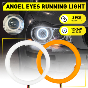 2 pièces, 80 mm, 3 pouces, anneaux lumineux Angel Eyes, blanc ambre, pour Vaz Priora Hyundai Solaris Lada Niva Mazda VW - Product Image 1