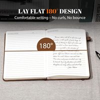 Diario de Tapa Dura con Cubierta de Cuero, 256 Páginas, 100 GSM, A5, Cuaderno de Trabajo