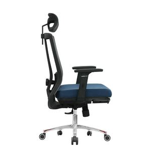 Silla de oficina ergonómica y contemporánea de tela ejecutiva con reposapiés ajustable, asiento inferior, base giratoria de <span class=keywords><strong>aluminio</strong></span> - Product Image 4
