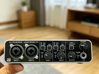 Tarjeta de Sonido Externa USB de Alta Gama B-U-PHORIA UMC202HD para Transmisión en Vivo Profesional, Grabación en Computadora y Guitarra
