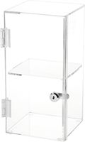 Vitrine carrée en acrylique transparent moderne de 12 pouces x 6 pouces x 6 pouces avec 1 étagère écologique