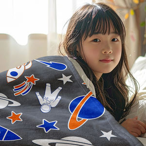 Caldo bagliore di vendita nel buio <span class=keywords><strong>coperta</strong></span> splendente al buio in poliestere riciclato tessuto morbido Non tossico ed ecologico - Product Image 5