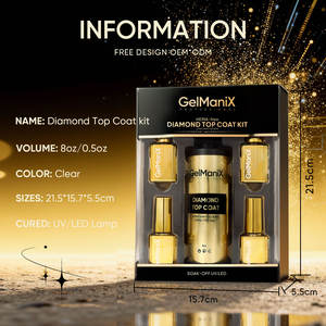 <span class=keywords><strong>Kit</strong></span> de gel de finition transparent cristallin sans jaunissement, sans HEMA, sans TPO, écologique, végétalien, durci par LED, personnalisable OEM, Hanyi - Product Image 6