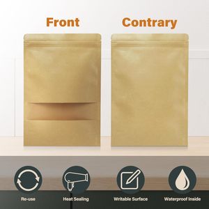 Custom Biodegradable Laminated Kraft Paper Bags <b>Ribbon</b> Food Grade Stand-up Zip Lock Packaging for Sugar Pizza Pet Food Chewing - Product Image 5