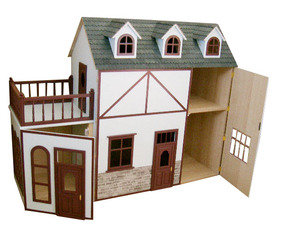 Maison de poupée en bois préfabriquée DIY faite à la main et colorée, de forme personnalisée, pour les enfants de 5 à 7 ans - Product Image 2