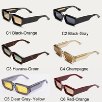 LBAshades 2412 Lunettes de soleil rectangulaires de luxe rétro de marque de créateur, polarisées, avec logo personnalisé, en acétate, pour hommes et femmes, collection 2025