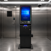 Terminal de paiement et de remise de tickets en libre-service / Guichet automatique avec lecteur de codes-barres pour machine de jeu d'adresse, en armoire métallique sur pied