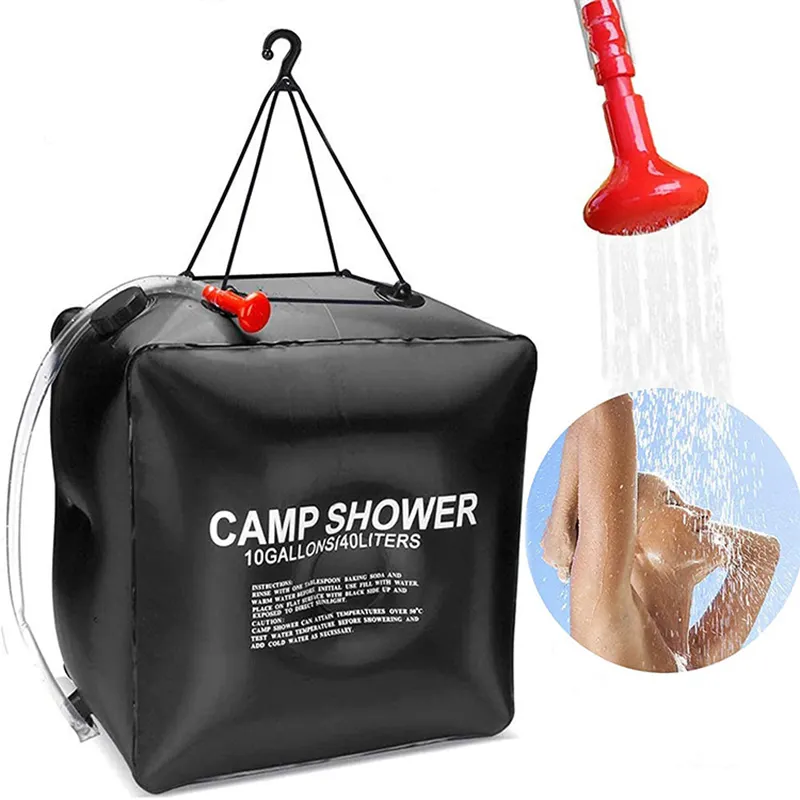 Bolsas de ducha solares portátiles para acampar, para playa, natación, viajes al aire libre, senderismo, Camping