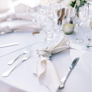 6 Ft Handmade <b>Rectangle</b> <b>Tablecloth</b> Washable 100% Polyester OEKO-TEX Certified Durable Good Plain Dyed White Banquet Wedding - Product Image 6