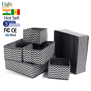 Mô hình sóng không dệt đồ lót Hộp lưu trữ sáu mảnh thiết lập có thể gập lại ngăn kéo sock phân loại hộp lưu trữ quần áo hộp - Product Image 3