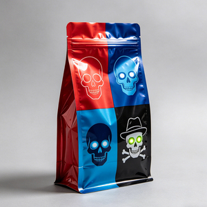 Custom 3.5g Printed Skull Pattern Mylar <b>Bags</b> Stand Up Pouch Resealable Zipper Polyester Film <b>Bag</b> Smell Proof Food Packaging - Product Image 6
