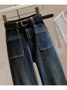 Pantalones Vaqueros de Cintura Alta y Pierna Ancha para Mujer, Jeans Retro Elásticos de Corte Recto a la Moda - Product Image 2