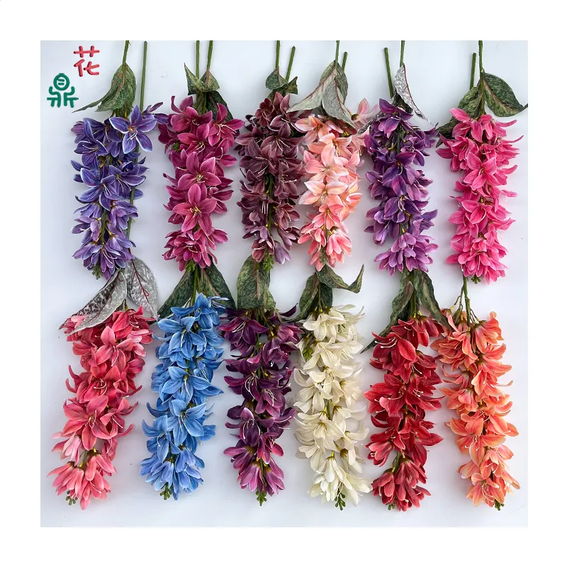 Una sola rama de lirio colorido Comercio exterior transfronterizo venta al por mayor Flor de seda decoración del hogar flor artificial