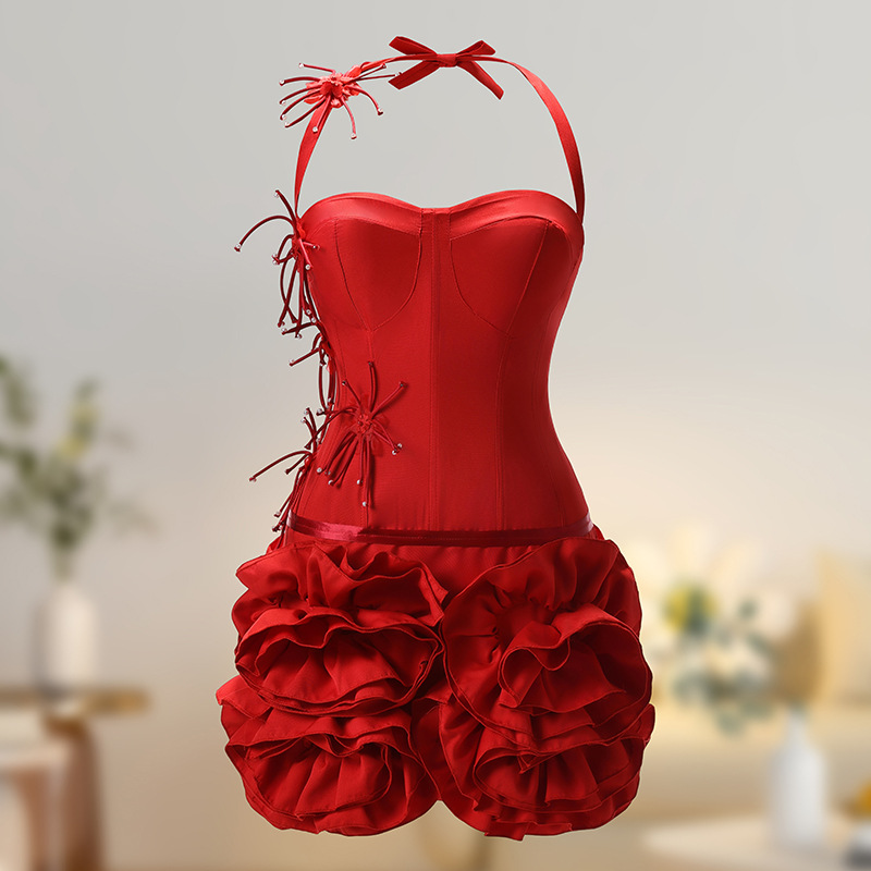 chinese dress ladies SUZI Satin Lace A Line Corset Back Prom Dress - Elegant Style