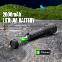 Lampe torche LED portable compacte en alliage d'aluminium gris foncé, ABS, 2000 mAh, rechargeable par Type C, batterie 18650 amovible
