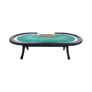 โต๊ะเล่นบาคาร่าและไพ่นกกระจอกแบบขาไม้รูปตัว H สีเขียว ดีไซน์ทันสมัย หรูหรา สำหรับความบันเทิงในคาสิโน ทนทาน - Product Image 5