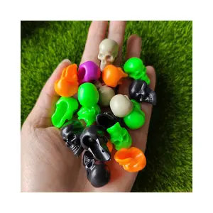 Halloween Skeleton Beads 3D Skull Acrylic Loose Spacer Bead fit DIY Jewelry Bracelet Necklace Keychain Making