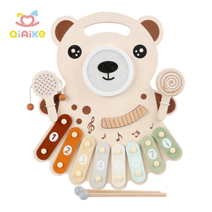 Cpc CE bán Hot Gấu âm nhạc Montessori Đồ chơi thiết lập cho 2-4 năm tuổi gỗ Xylophone nhạc cụ bộ gõ giáo dục âm nhạc - Product Image 1