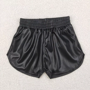Shorts en cuir élastiques pour filles de 2 à 16 ans, couleur bonbon, avec poches, vente en gros - Product Image 4