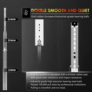 Sneida Sản Phẩm Hàng Đầu Ngăn Kéo Runners Với Khóa Ngăn Kéo Runners 51Mm Harn Ngăn Kéo Runner Nhiệm Vụ Nặng Nề Tủ Đường Ray Trượt Cách - Product Image 2