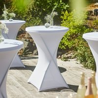 Table Haute de Bar Ronde Pliante d'Extérieur en Plastique HDPE 60/80 Portable pour Mariages, Hôtels, Événements et Cocktails