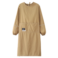 Tablier de travail coréen personnalisé avec logo imprimé, en tissu Taslon à manches longues, protection et mode, sur-vêtement