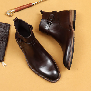 Botas Chelsea para Hombre Hechas a Mano, con Cierre de Hebilla, de Piel de Becerro Británica Premium, de Caña Alta - Product Image 5