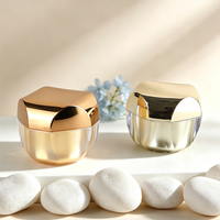 Tarro de Plástico Acrílico de Lujo con Tapa Dorada, Envase de Crema de 30g, Tarro de Doble Capa para Crema Facial, Loción de Belleza