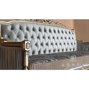 Sofá Chesterfield Rectangular de Terciopelo Azul Claro, Estilo Tufted, para Sala de Estar, Muy Popular - Product Image 3