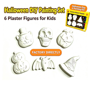 Kit de peinture sur plâtre Halloween OEM, 6 formes, statues en gypse blanc vierges, artisanat de <span class=keywords><strong>dessin</strong></span> DIY pour enfants, cadeaux de fête - Product Image 2