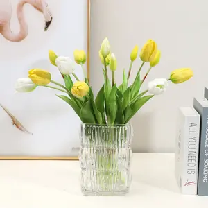 Wholesale Silk Flowers Real Touch Silicone Tulips Artificial Flowers Tulips Bouquet Fake Tulip Flowers Decoration For Rome Decor